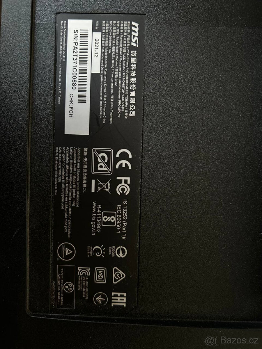 MSI 3PA2 za odvoz (27" 1920x1080, bez stojanu) - 2