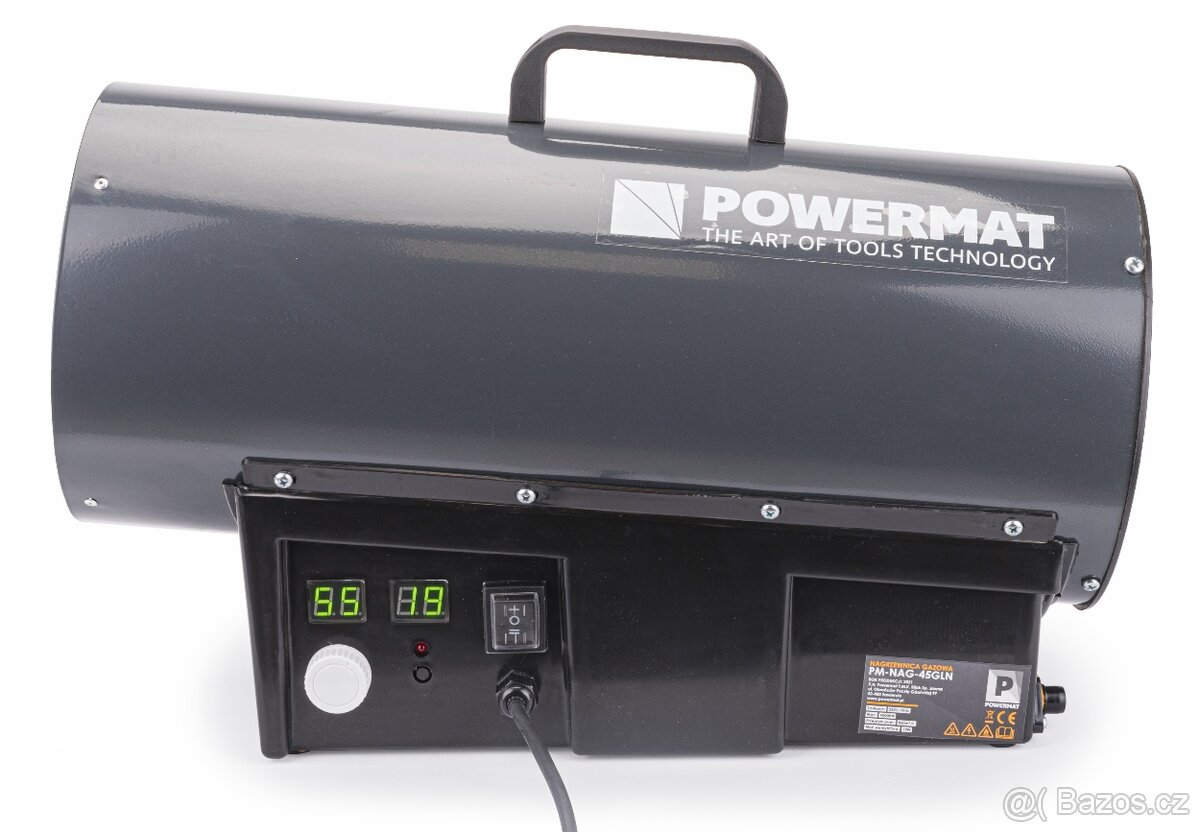 PLYNOVÝ OHŘÍVAČ VENTILÁTOR TERMOSTAT 45KW - 2