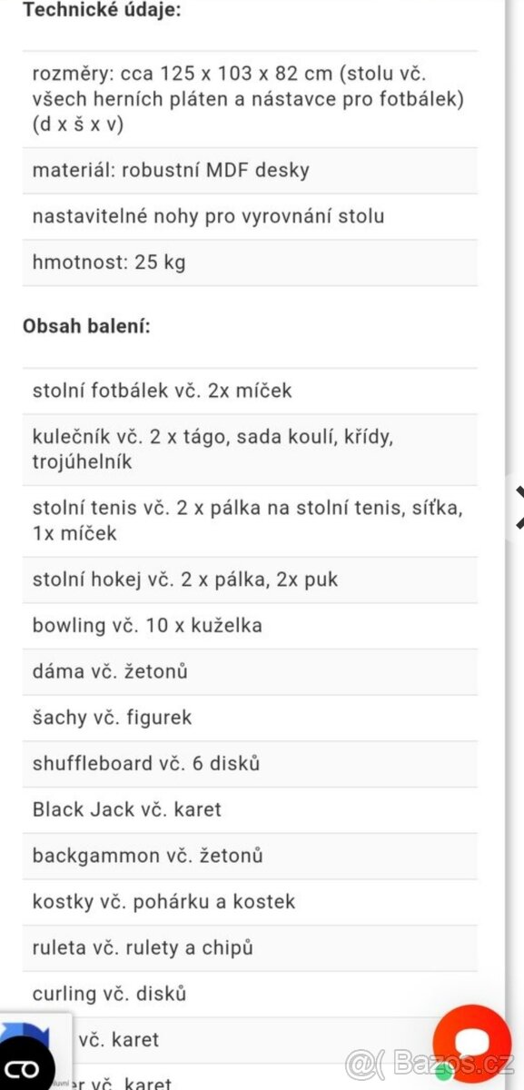 Multifunkční herní stůl 15v1 - 2