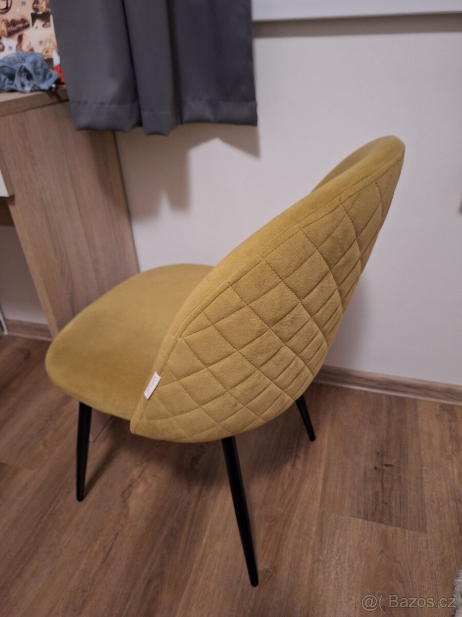 Jídelné žluté židle měkké - 2