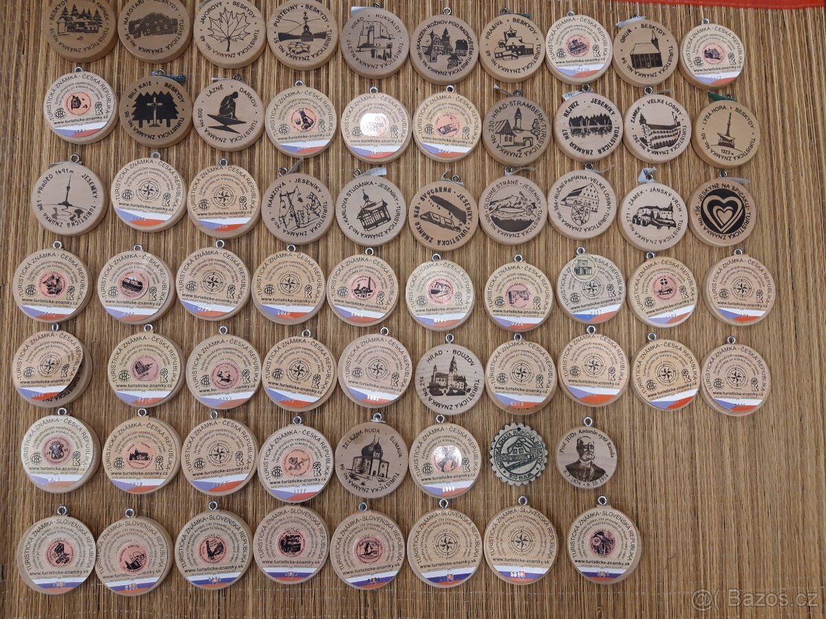 Turistické dřevěné známky - 2