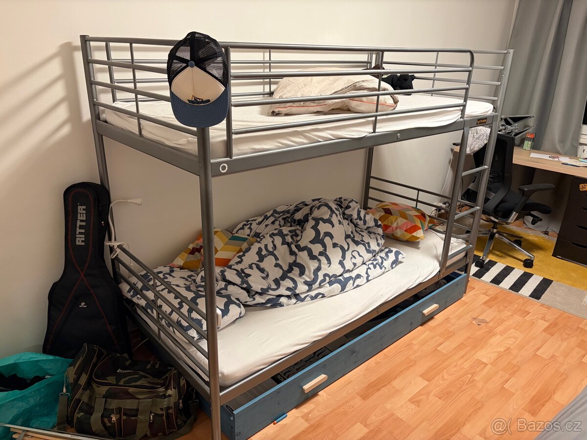 Ikea kovová palanda s matracema 200x90 - 2