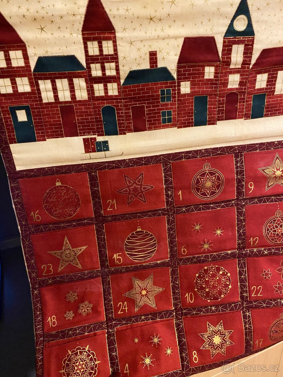 Adventní kalendář, červený - 2