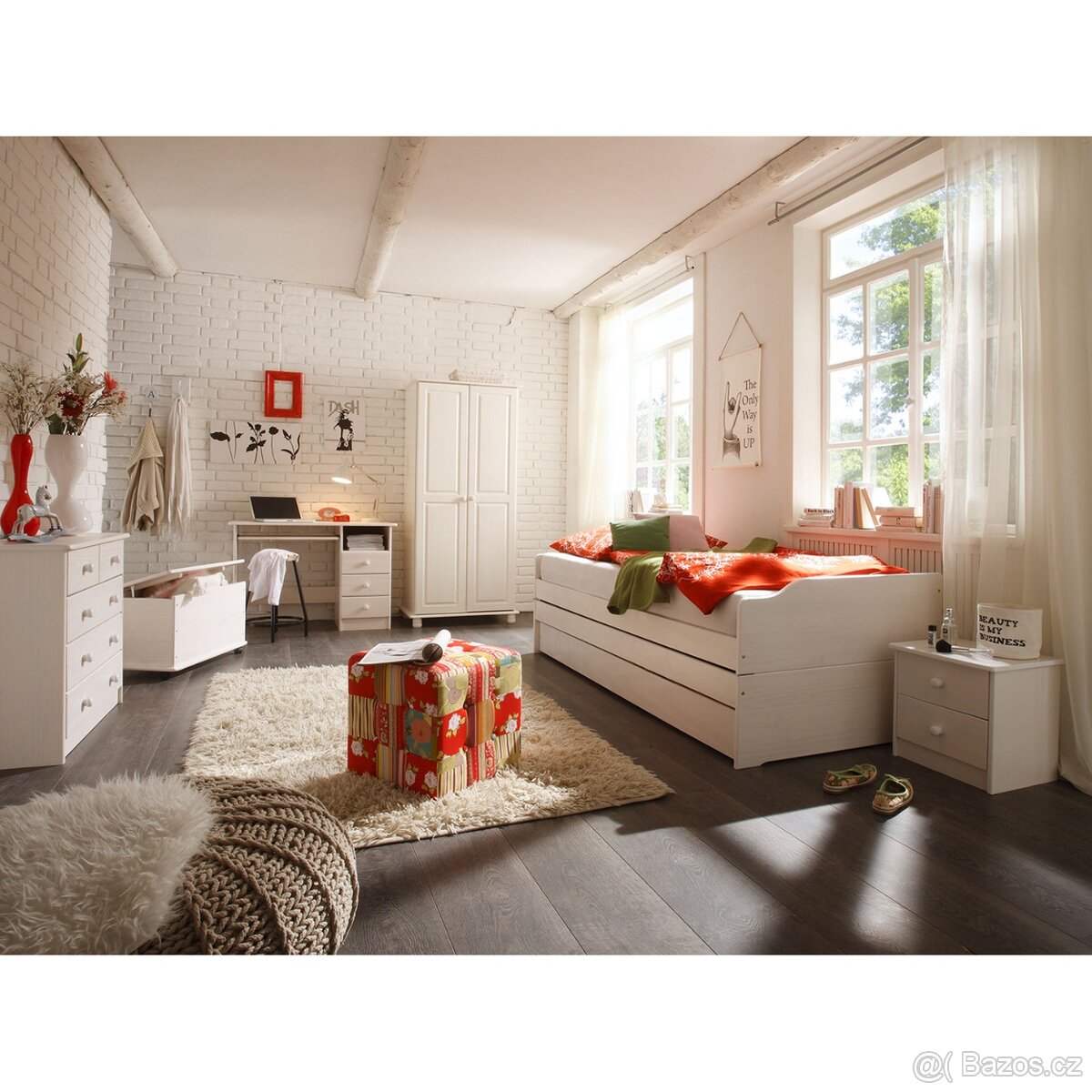 Postel rozkládací multifunkce bílá NOVÁ - 2