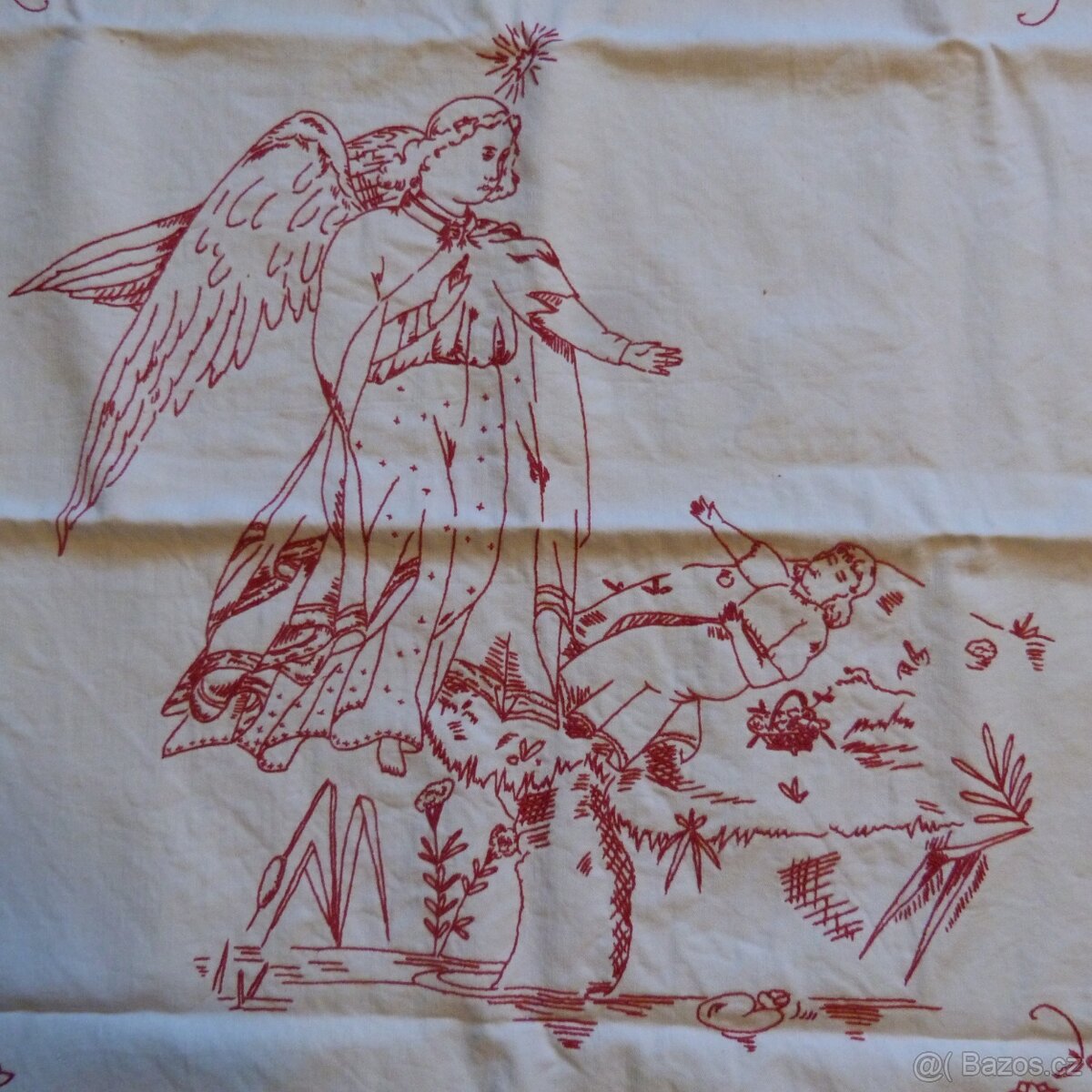 Historická výšivka 2 ks - červená a modrá - 2