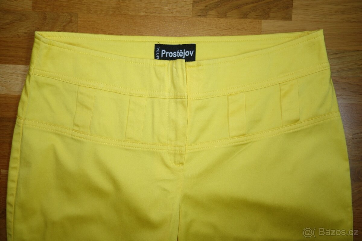 Žluté dámské capri kalhoty vel. 40 - 2