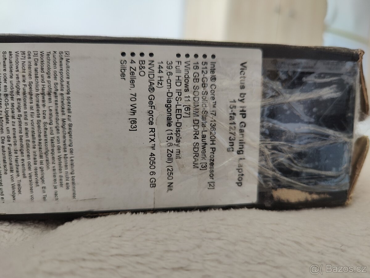 Herní notebook HP victus nový. - 2