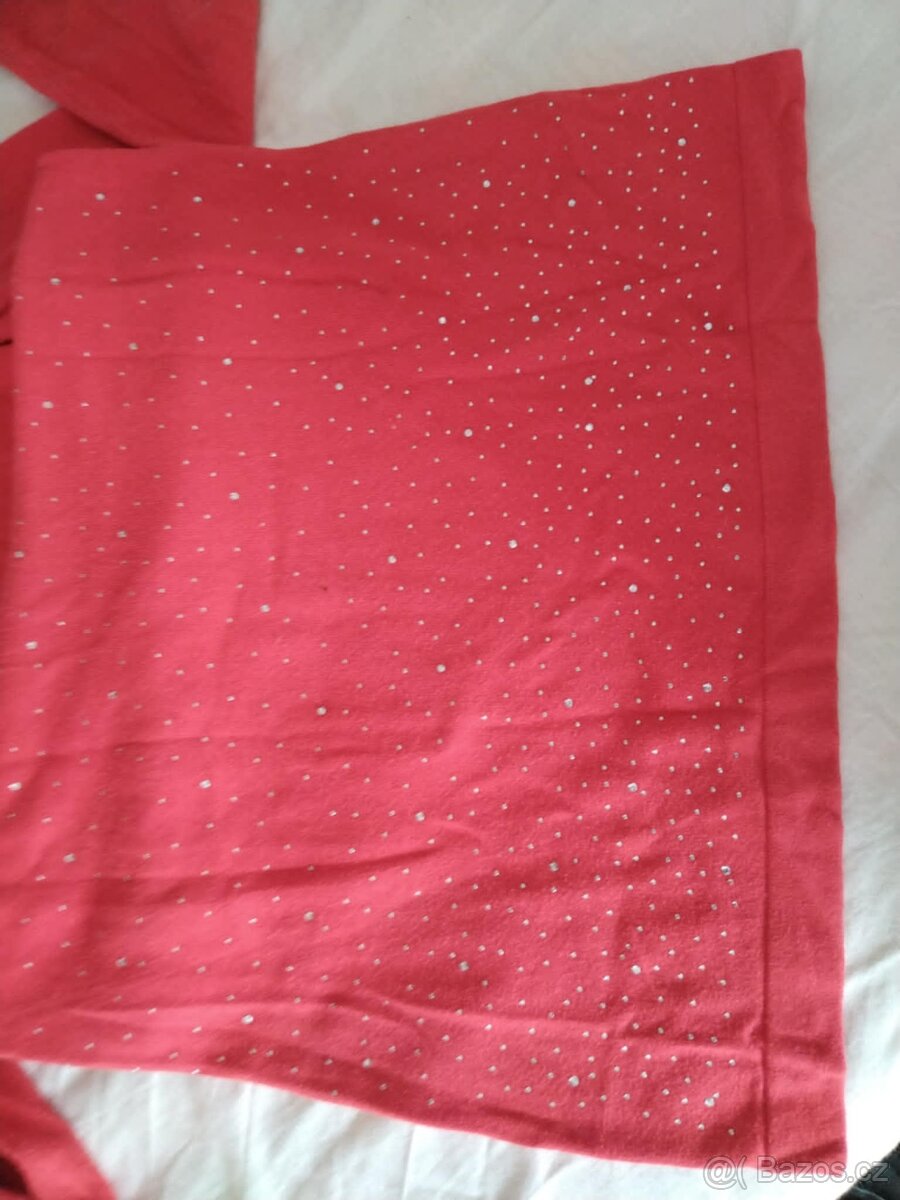 Dámské červené šaty - dlouhý svetr s velkým rolákem, vel. 40 - 2