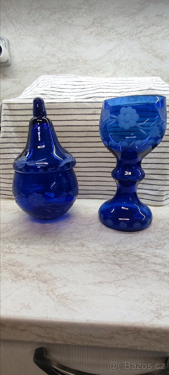 Sada kobaltové sklo Nový Bor - 2