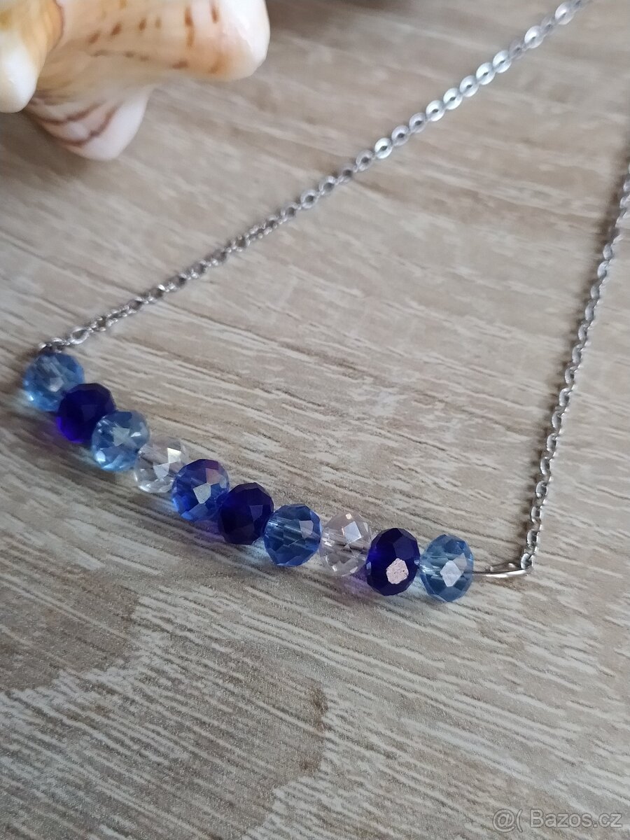 Řetízek s korálky modrý - 2