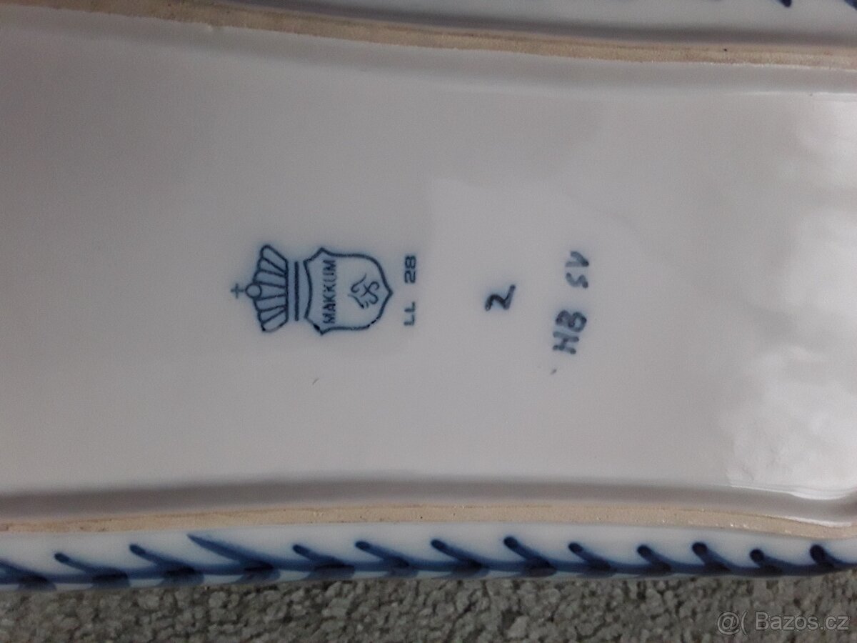 Stará plochá míska .-ručně malovaná-značeno... - 2