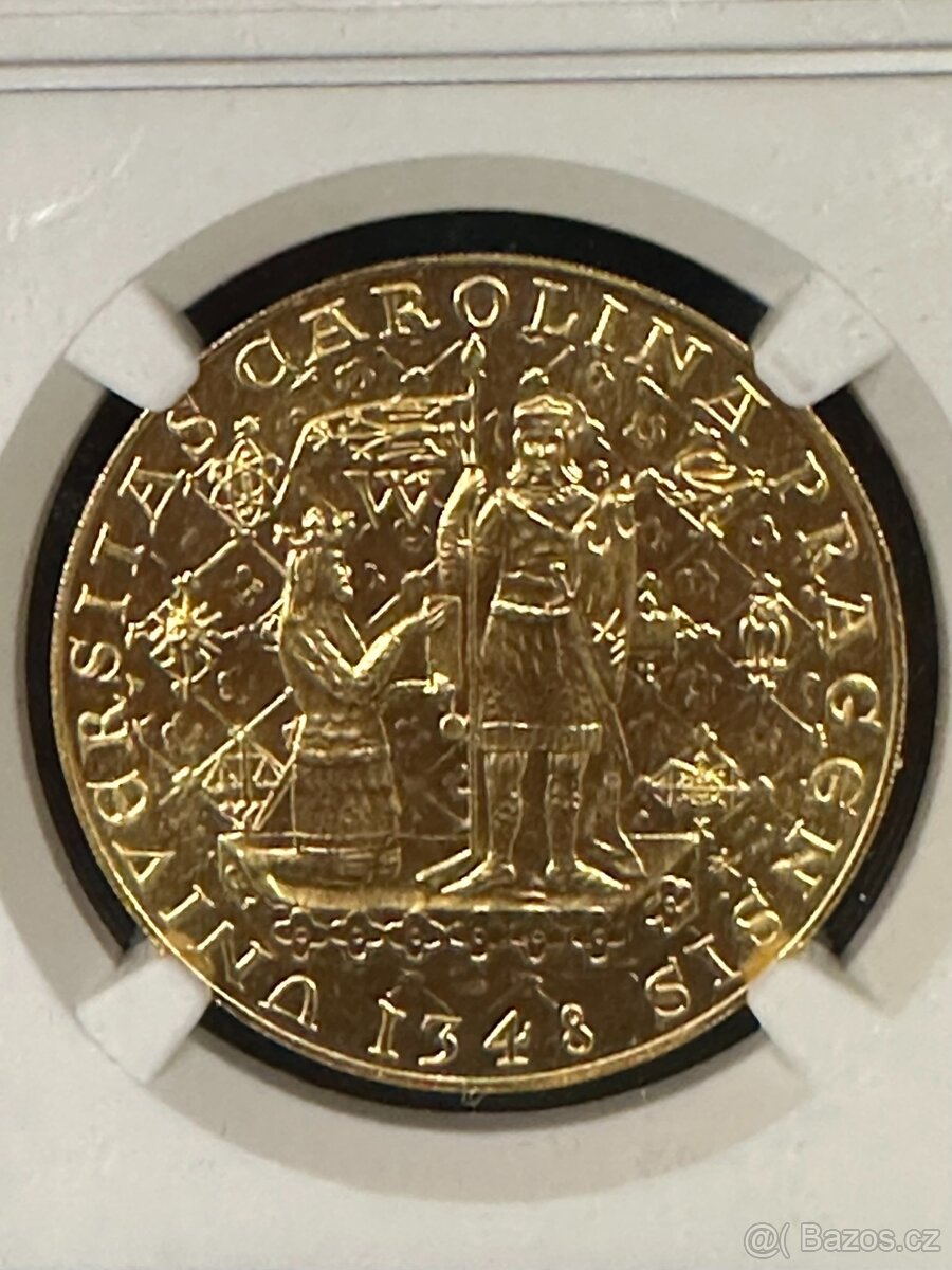 Zlatý československý 5 dukát Karel IV. 1978 NGC MS68 - 2