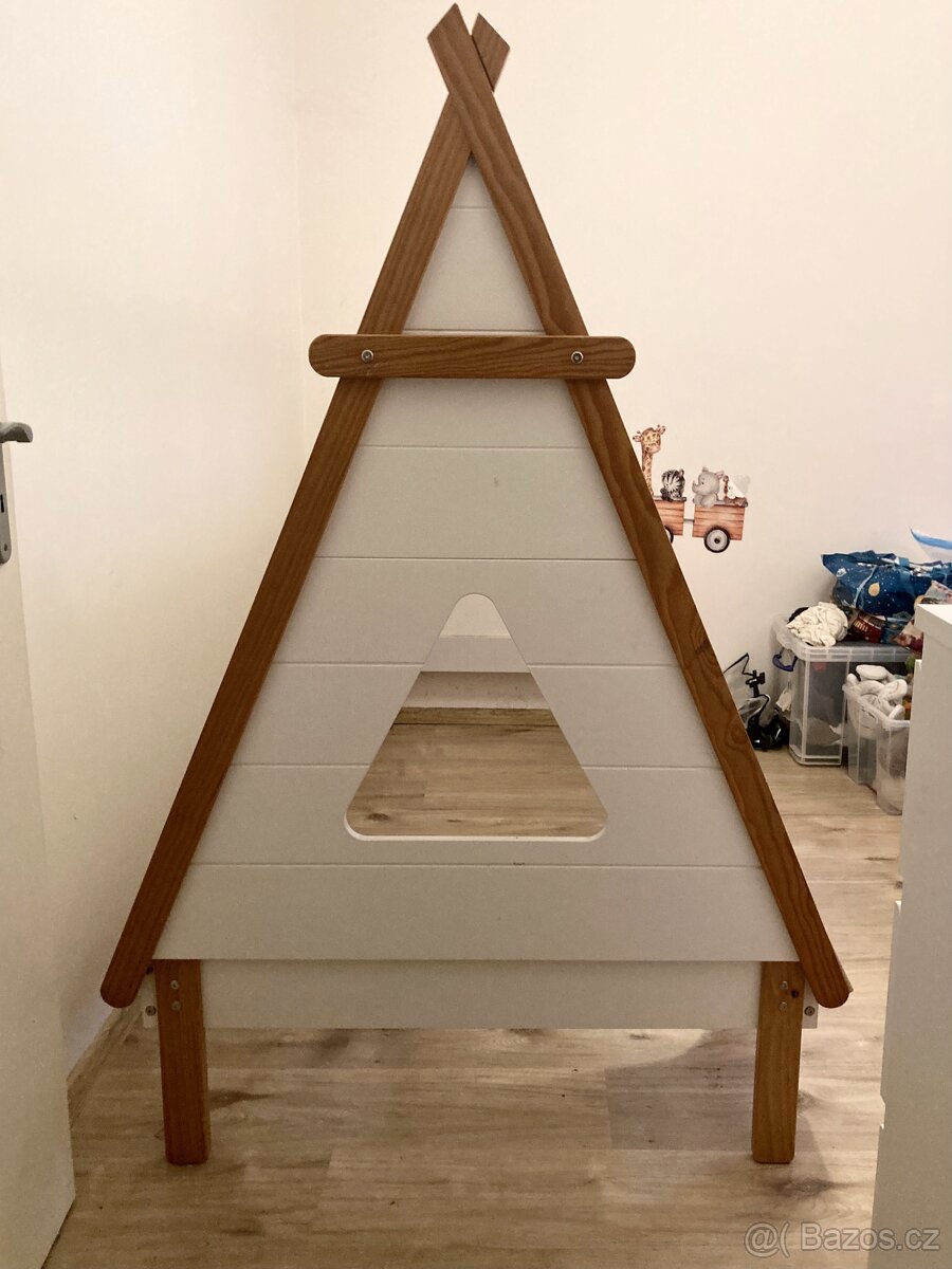 Dětská postel tipi stan dřevěný 90 x 200 cm - 2