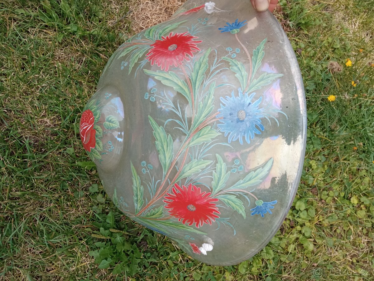 Starý malovaný lustr / svitidlo - 2