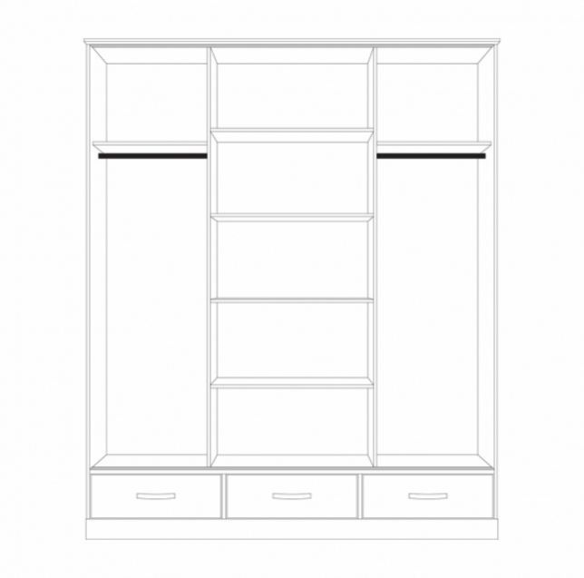 Dřevěná skříň 3dveřová ONIX posuvné dveře - 2