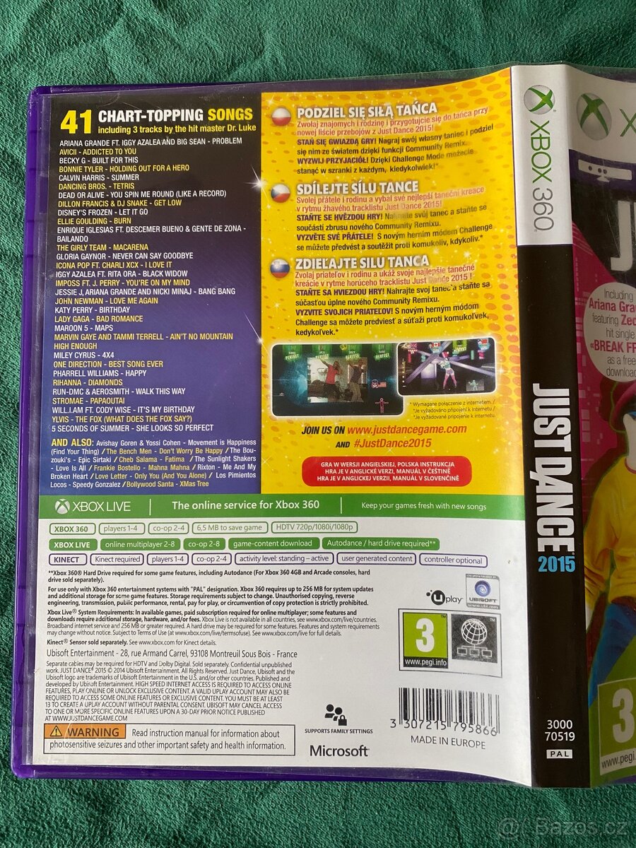 Xbox 360 Just Dance 2015 CZ obal a manuál - 2
