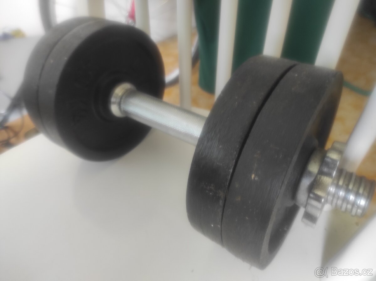 Činka jednoručka:10kg+tyč - 2