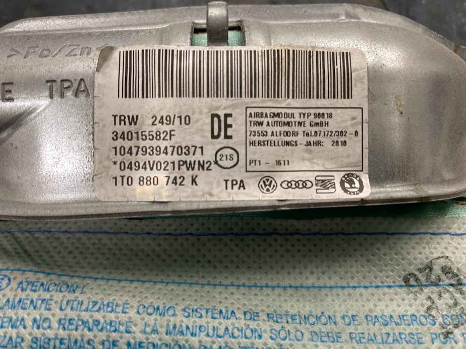 Stropní airbag Volkswagen Touran 1T3 - 2