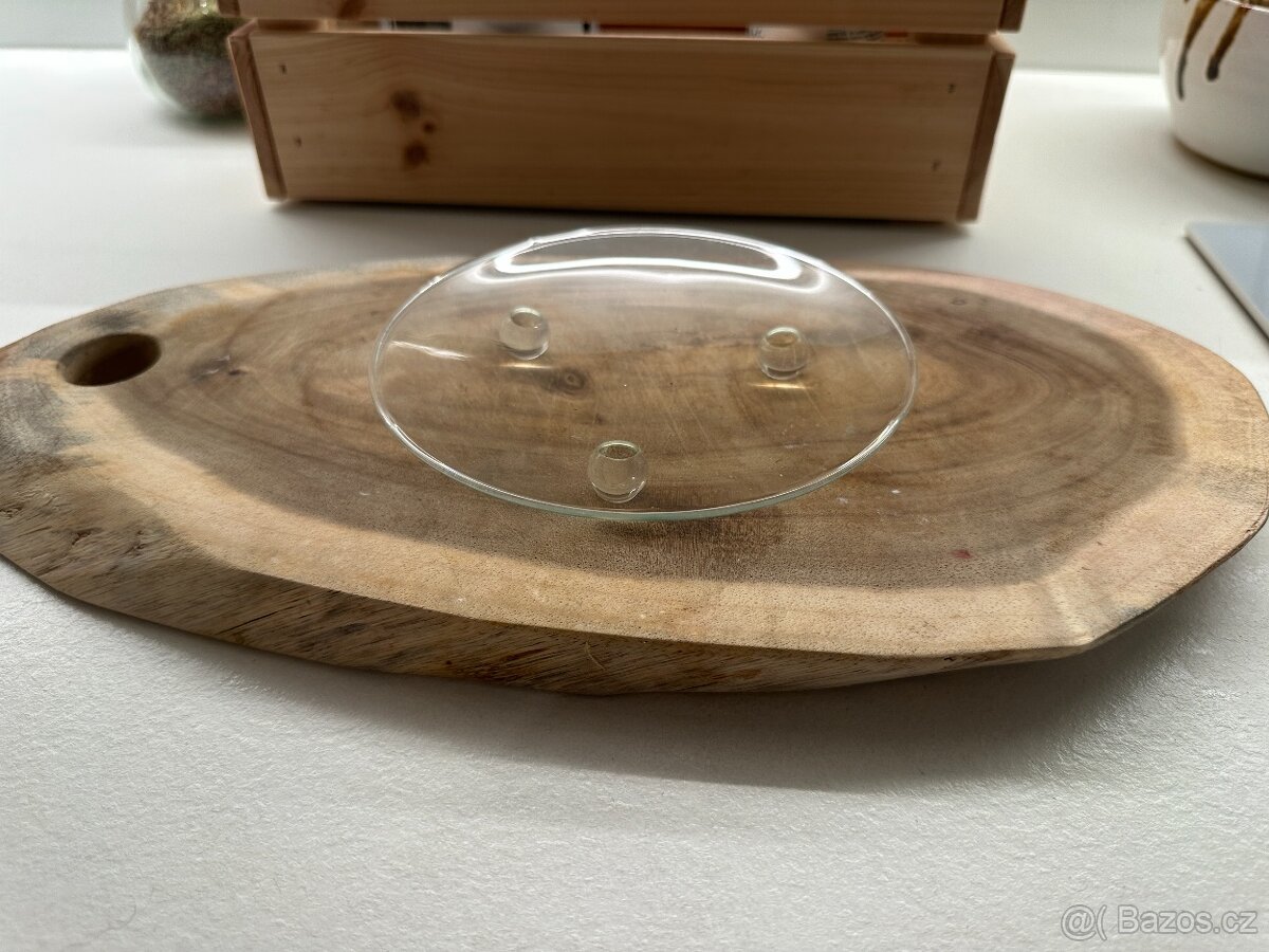 skleněný podstavec pod svíčku - 2