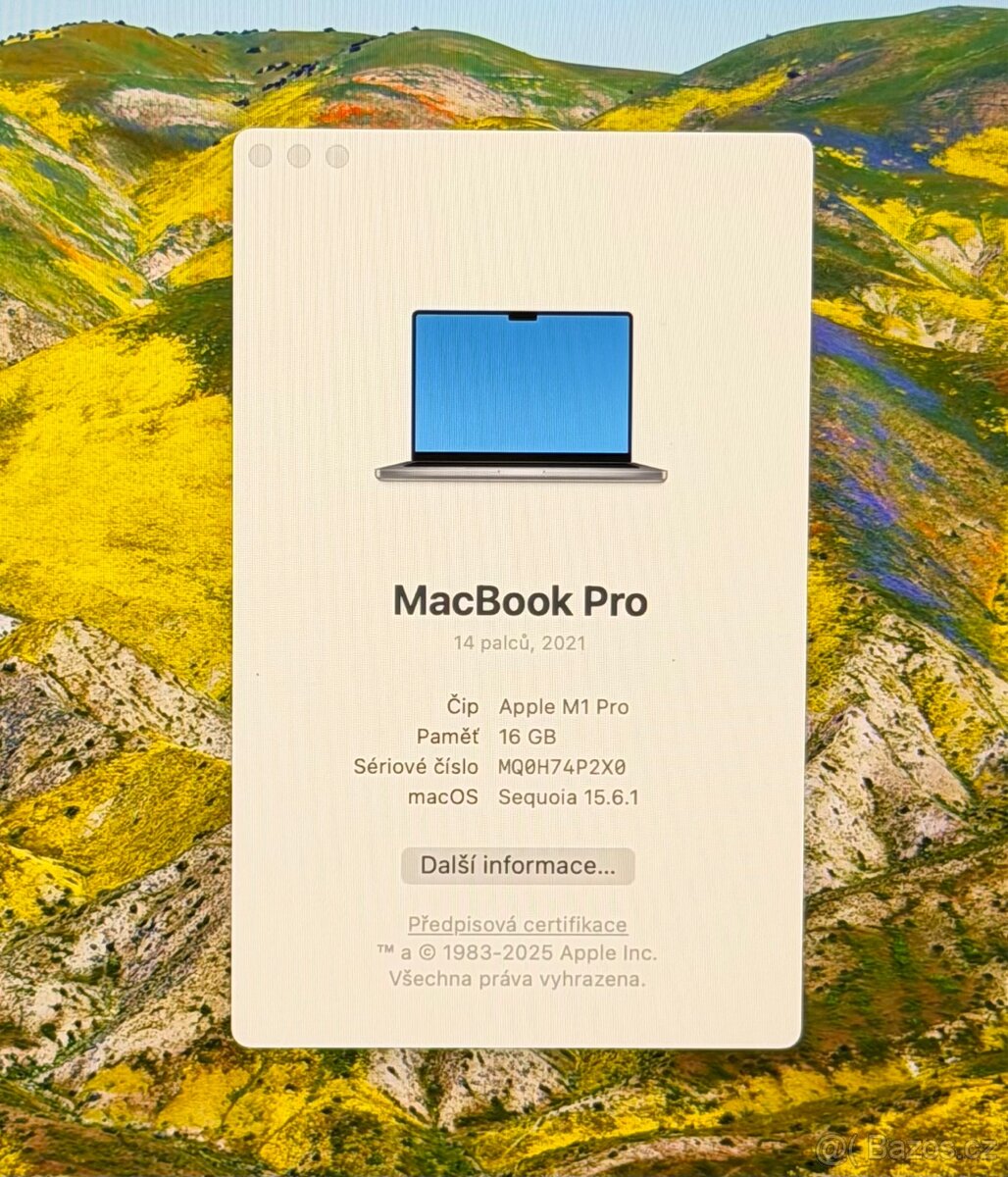 MacBook Pro 14” CTO 2021/16GB RAM/M1 Pro/1TB SSD DISK/Záruka - 2