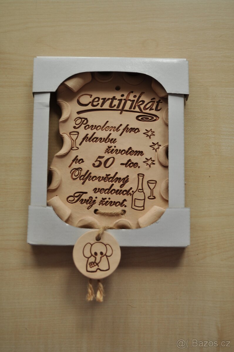 keramický certifikát k padesátinám - 2