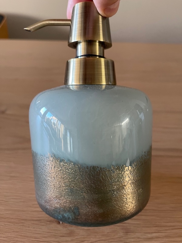 Dávkovač mýdla, sklo s měděným dekorem, sleva 50% - 2