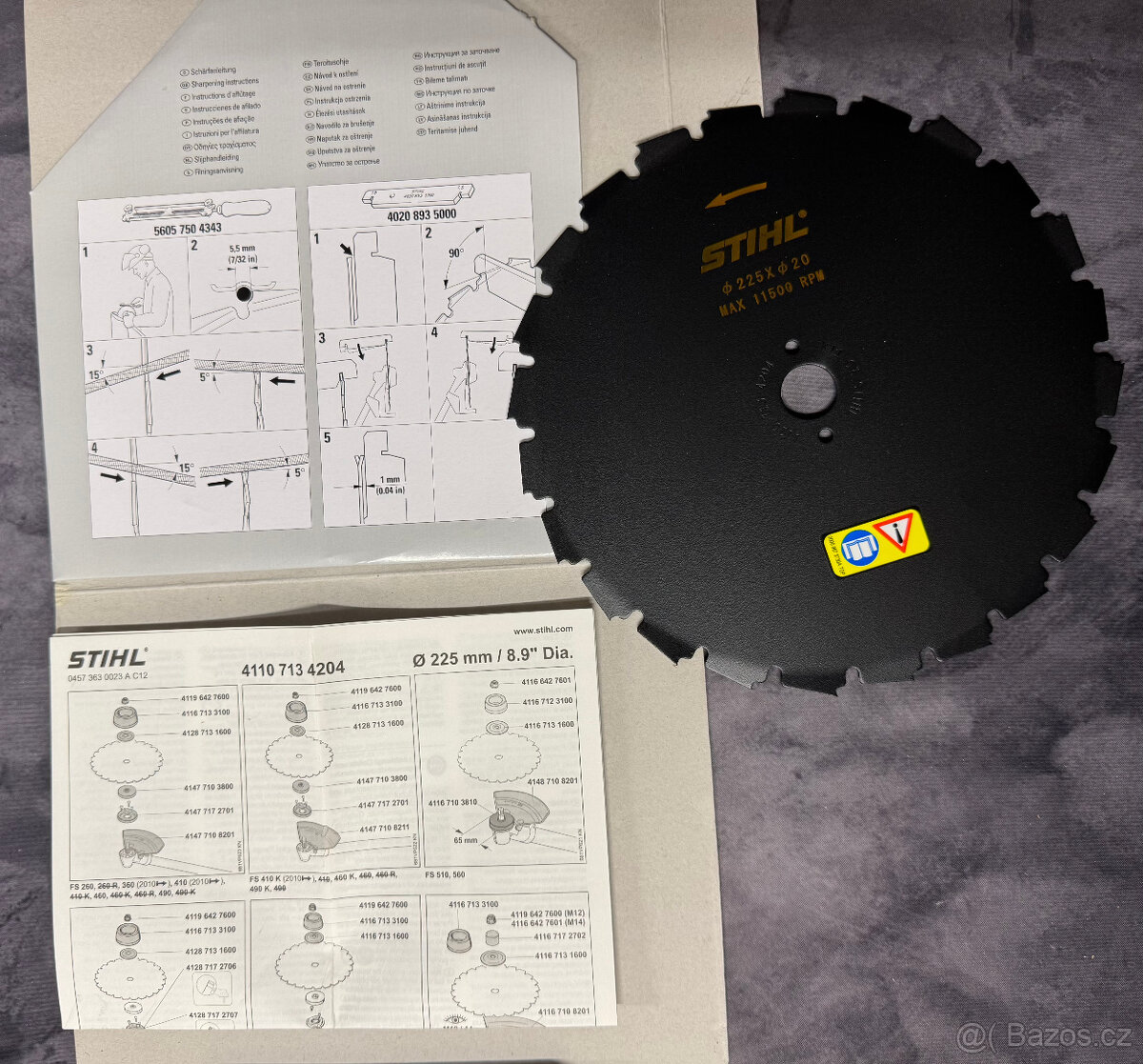 Nový STIHL kotúč pílový s dlátovými zubami ø225mm/20mm - 2