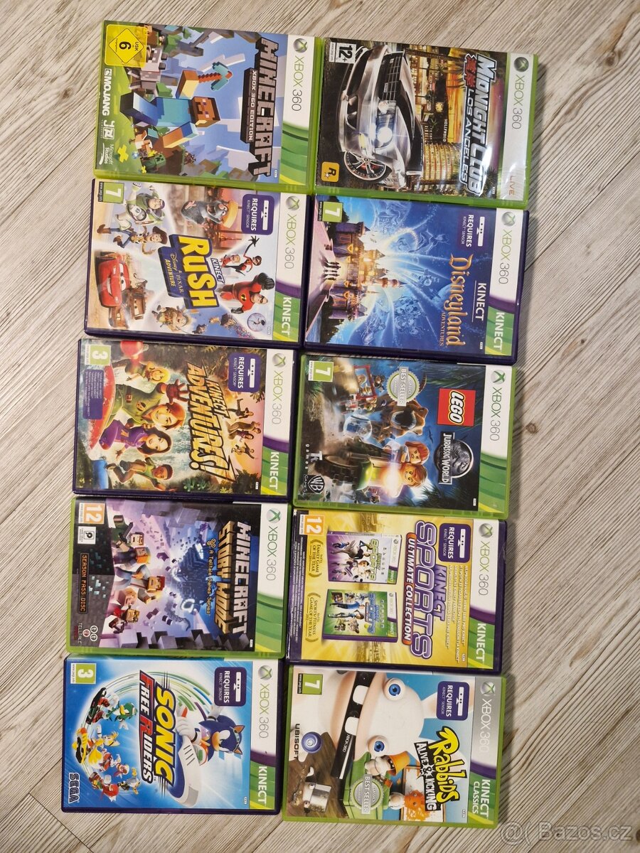 XBOX 360, kinect, 2x ovladač, hry - 2