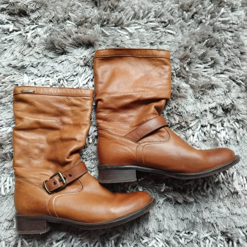 Dámské kožené podzimní kotníkové kozačky Lacoski hnědé - 2