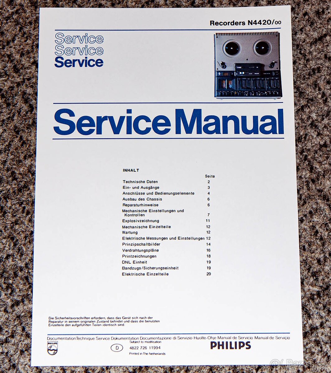 Český návod na magnetofon PHILIPS N4420 - 2