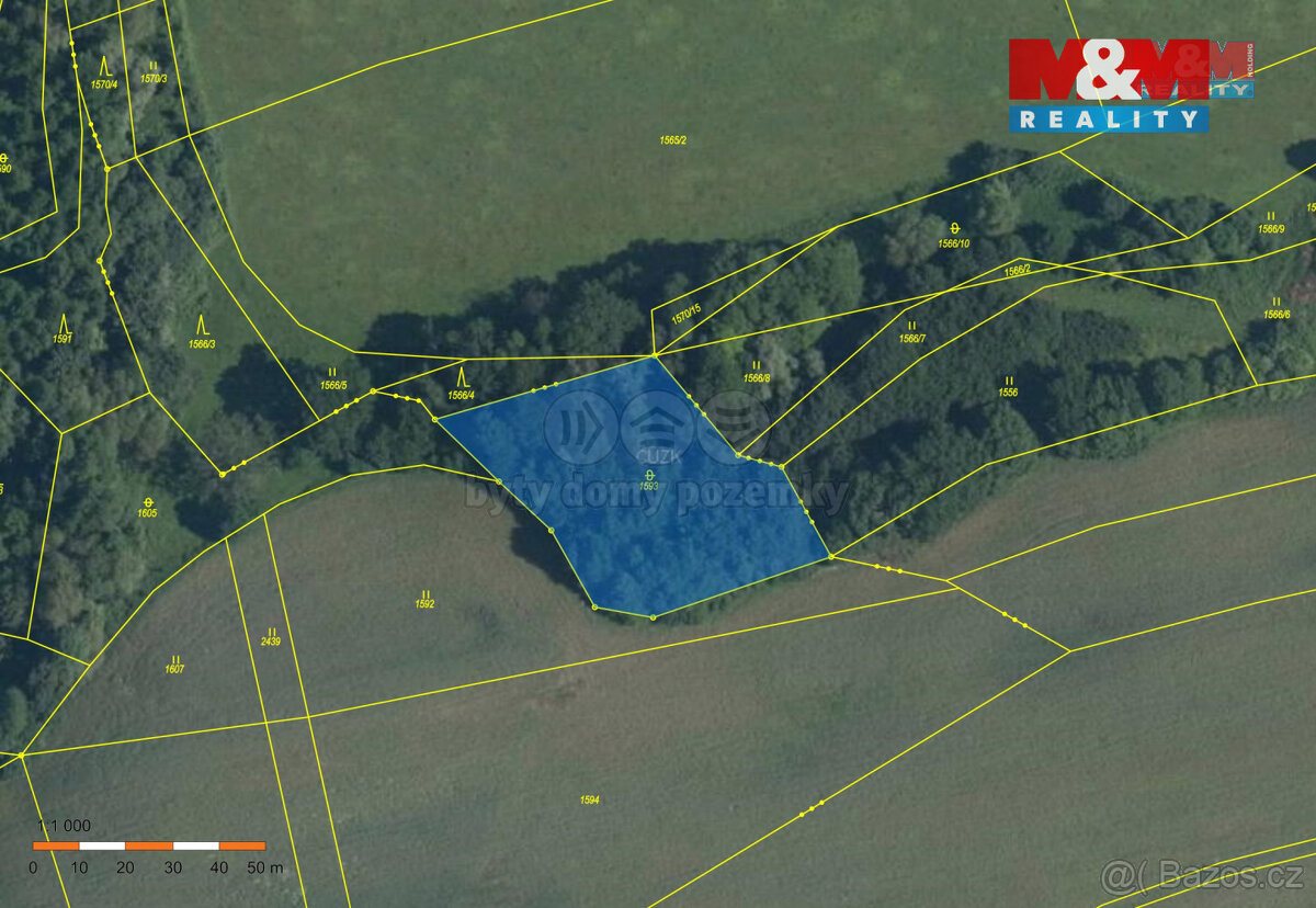 Prodej pole, 1280 m², Doubravy - 2