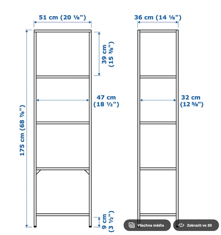 Regál/knihovna IKEA VITTSJO - 2