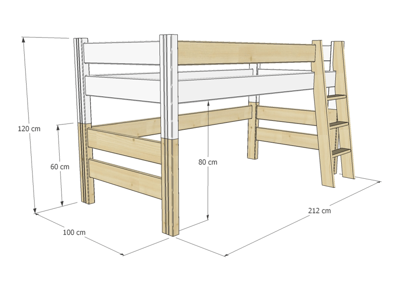 Zvyšující díl + schůdky k posteli Sendy od Gazel - 2