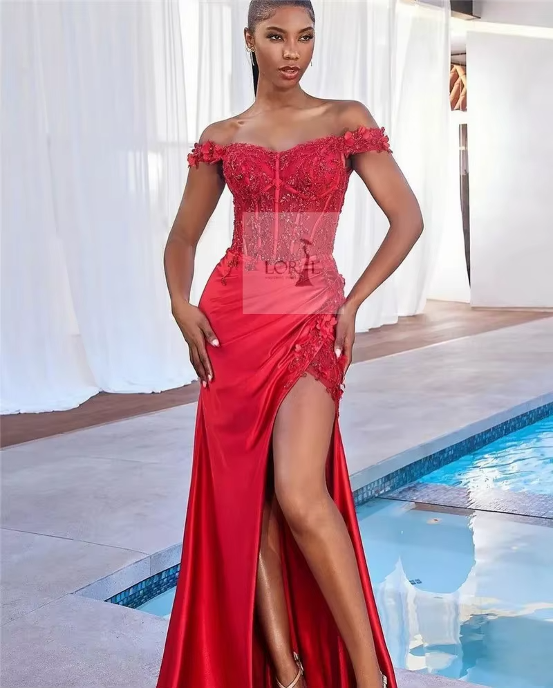 Plesové / společenské šaty - červené dlouhé šaty - 2