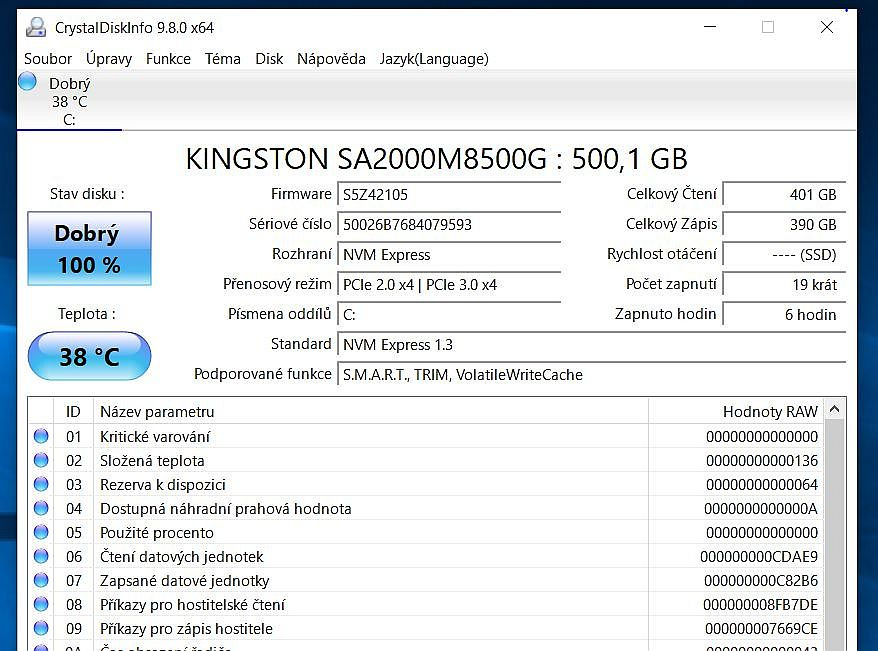 SSD disk KINGSTONE,512Gb,M.2 NVMe RYCHLÝ - 2