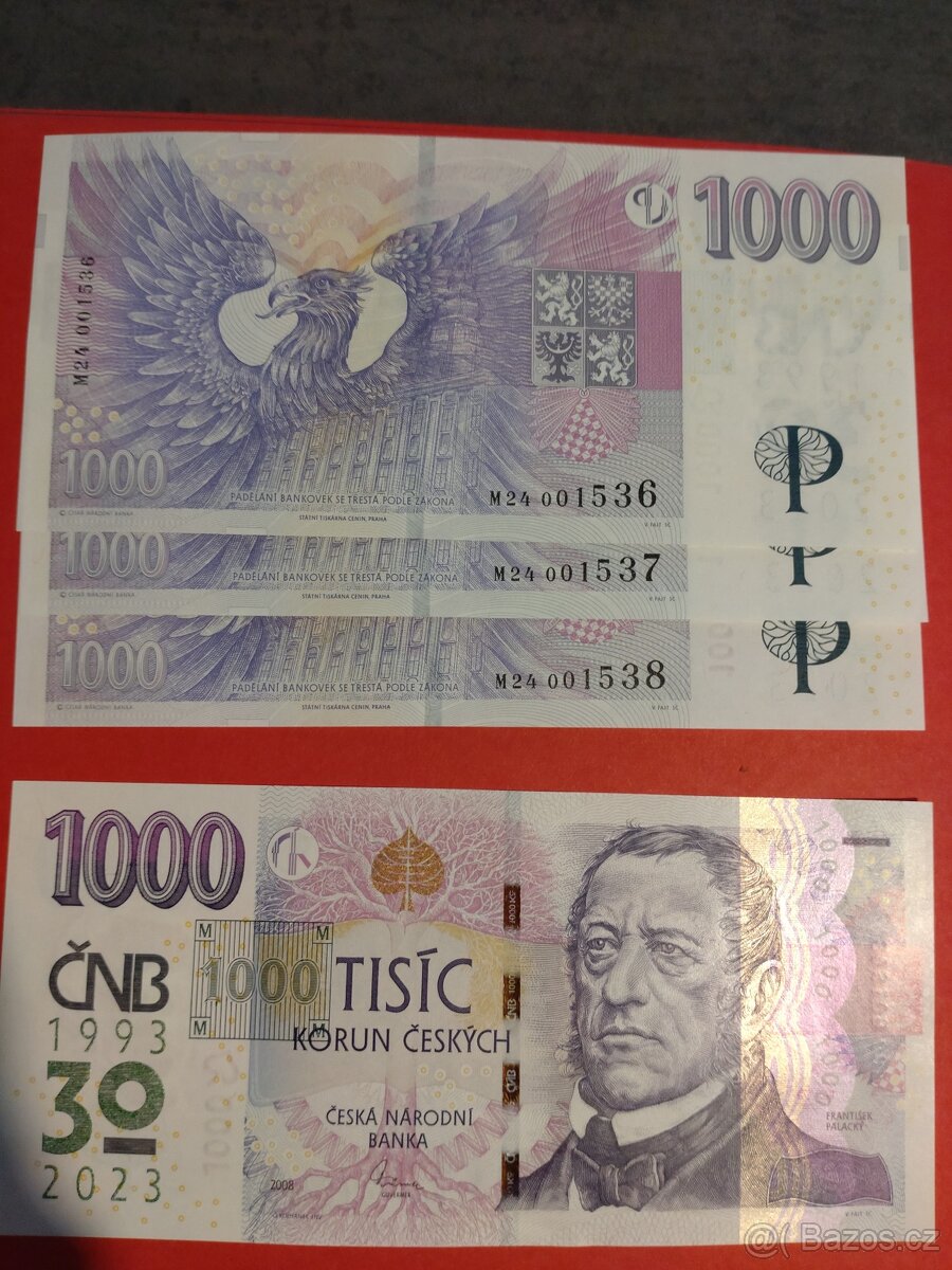 1000 kč s přítiskem M24 - 2