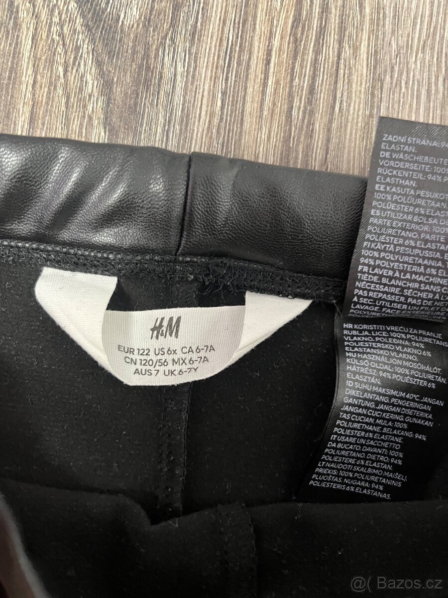 dívčí koženkové zateplené legíny h&m vel 122 - 2