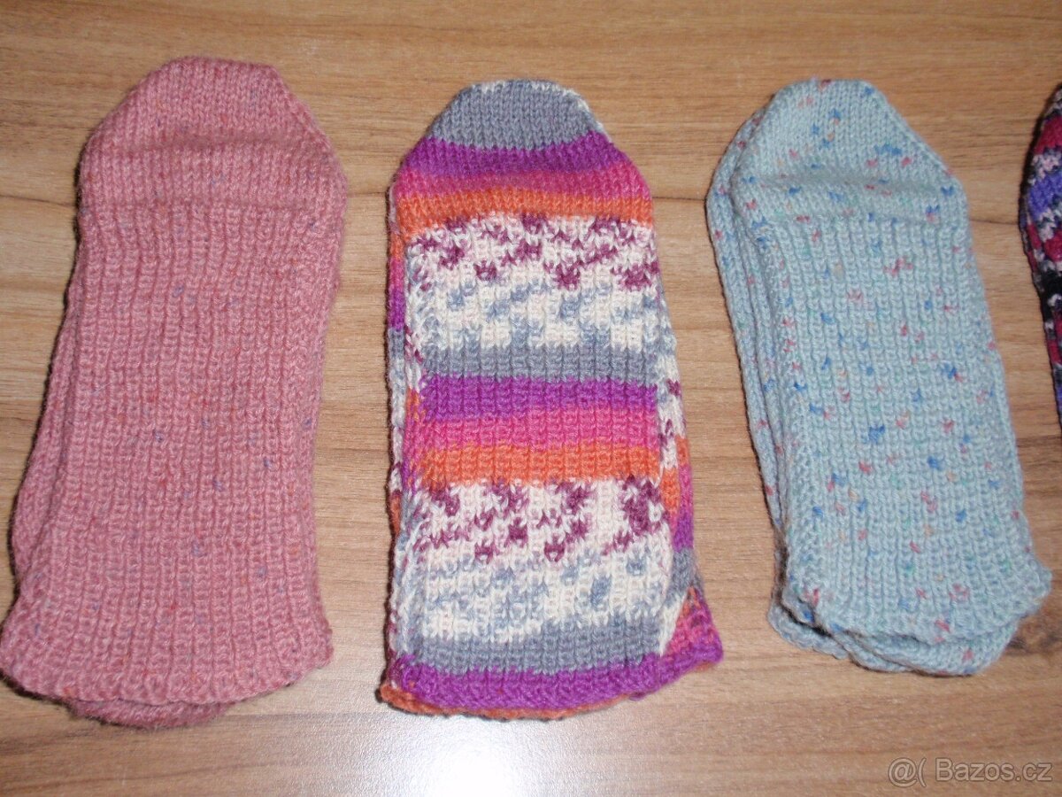 Vlněné ručně pletené ponožky - velikost 39 - 40 - 2