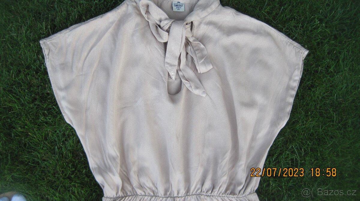 Béžové šaty, příjemné, TIME OUT, vel. 36 - 2