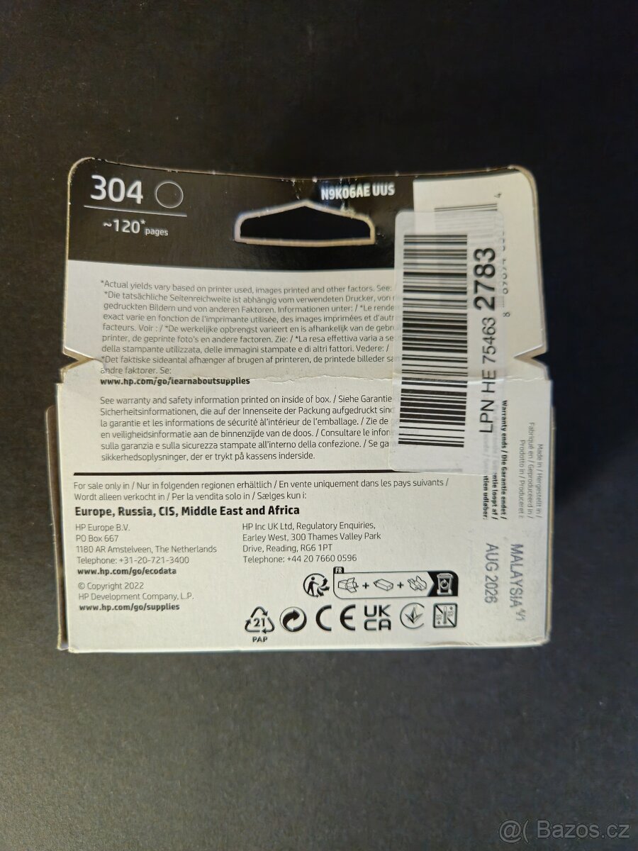 HP 304 Černá originální inkoustová kazeta - 2