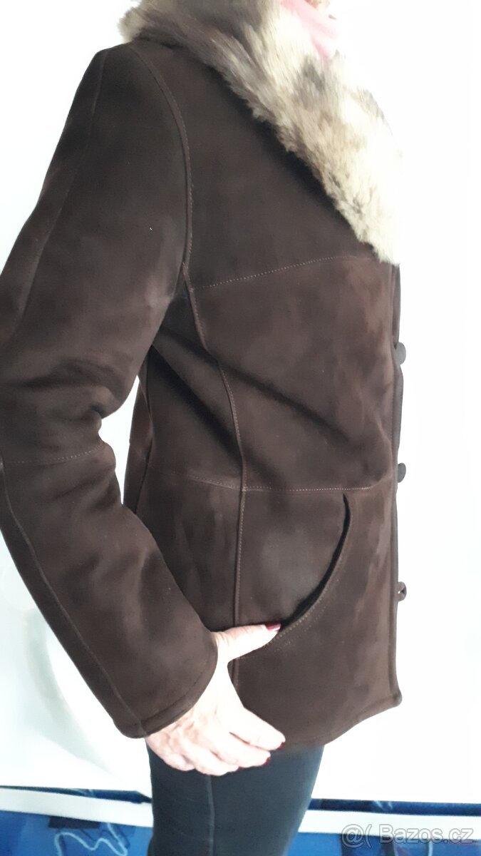 KOŽENÝ KABÁT S KOŽEŠINOU - PRODÁM - 2