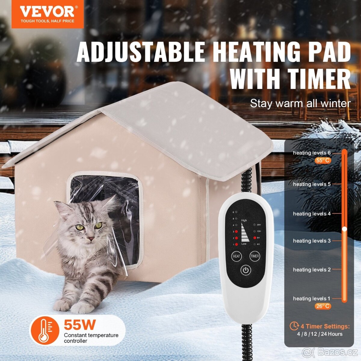 Elektricky vyhřívaný kočičí domek - 2