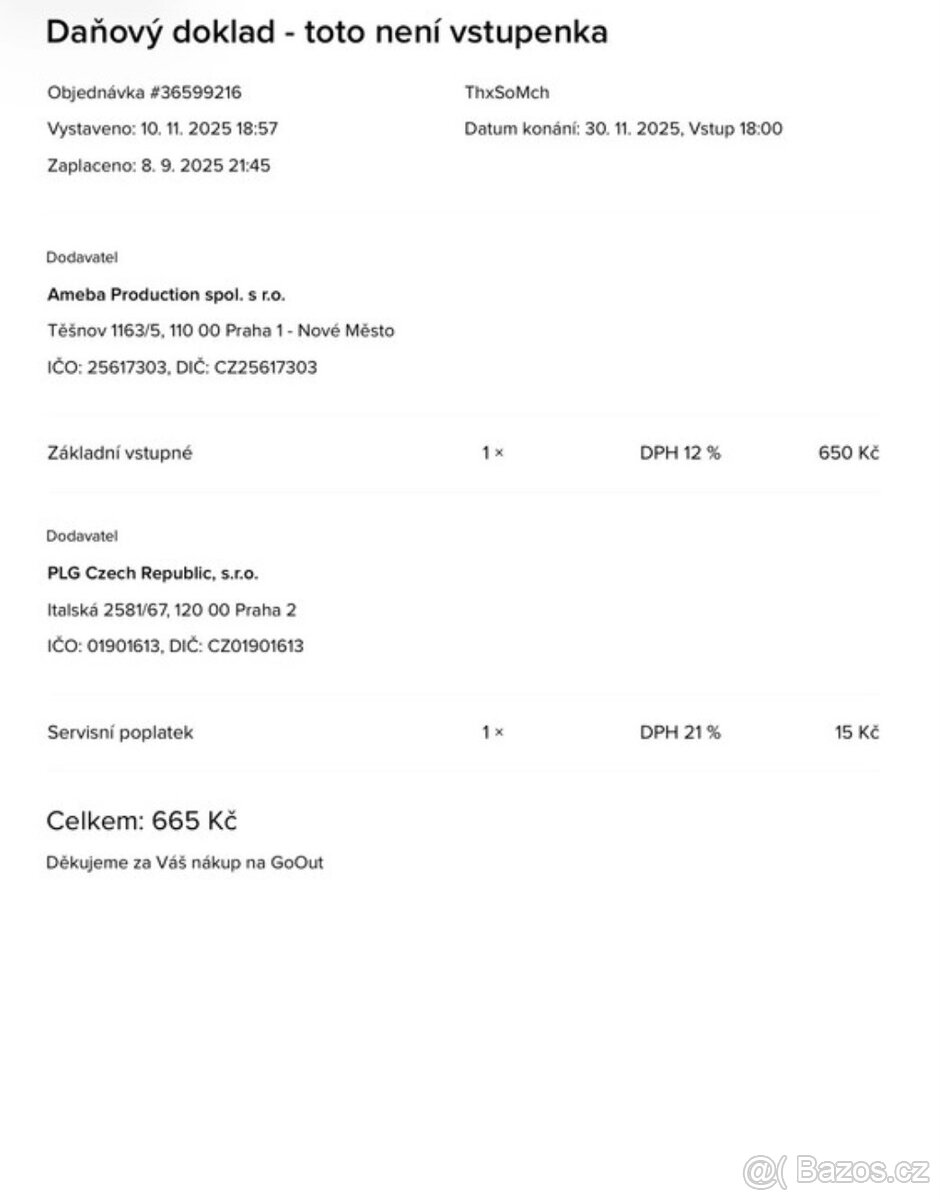 Lístek na ThxSoMch 30. 11. 2025 - 2