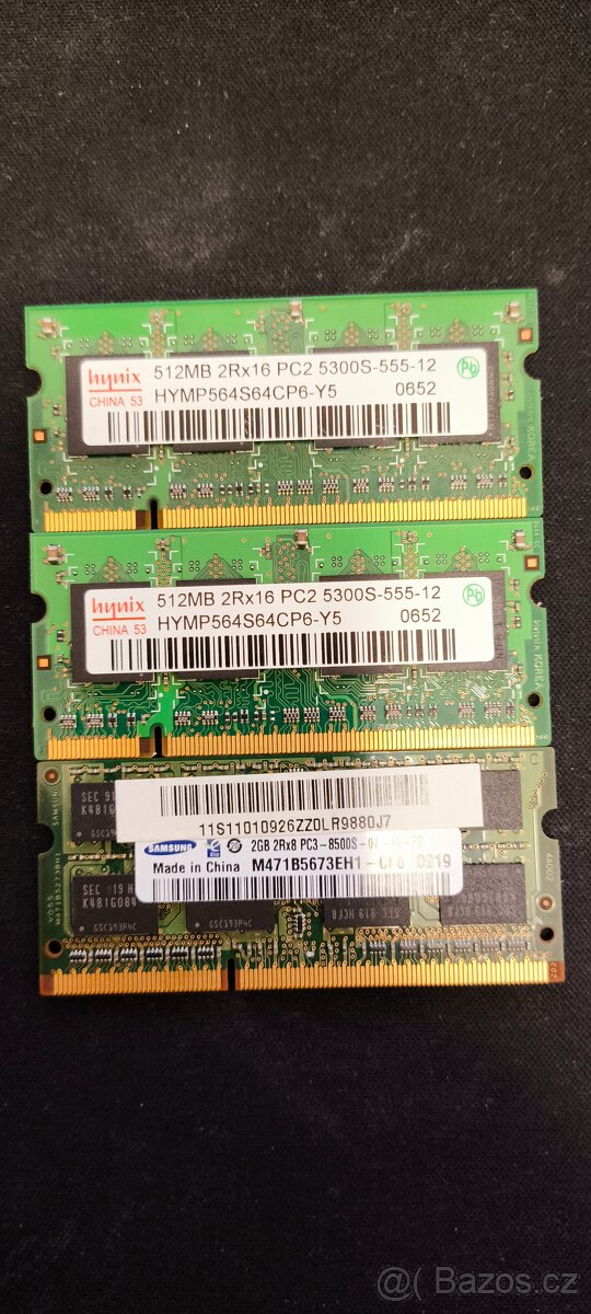 Různé paměti RAM do NB SO-DIMM - 2