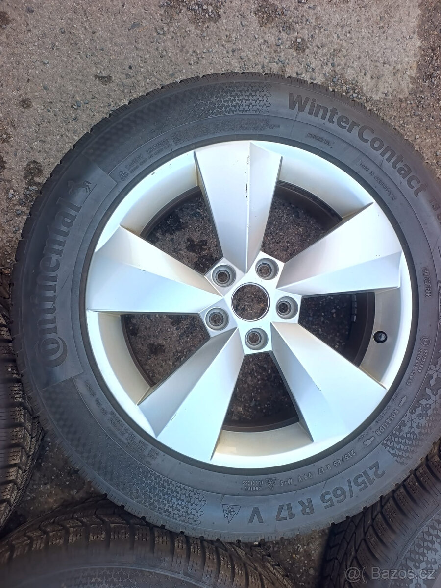 Orig. zimní alu Škoda 5x112 - Continental 215/65 R17 Kodiaq - 2