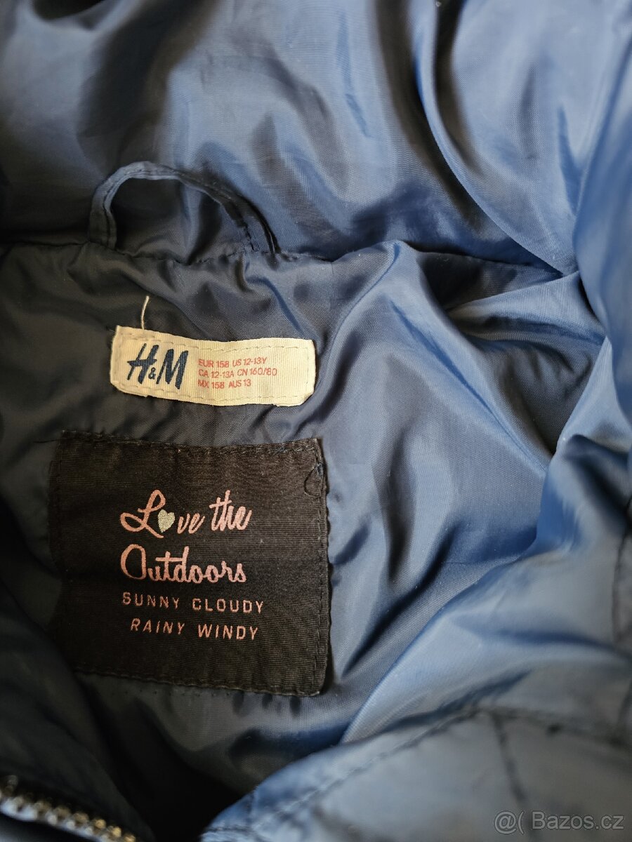 Dívčí zimní bunda H&M vel. 158, modrá - 2