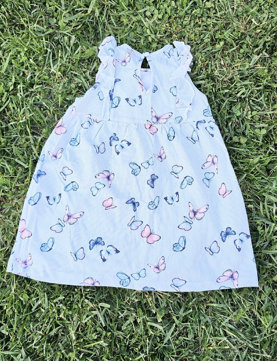 Nové šatičky s motýlky H&M vel.86(12-18m) - 2