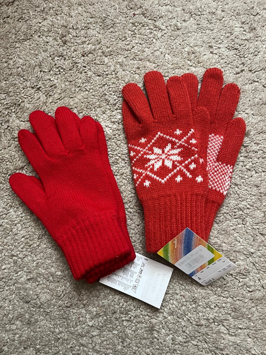 Bavlněné dívčí rukavice nové - 2