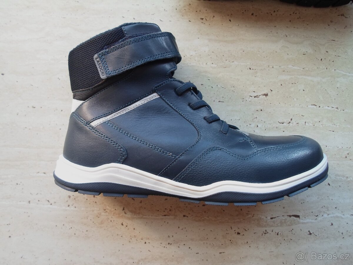 Modré kotníčkové boty kožené - 37 - 2