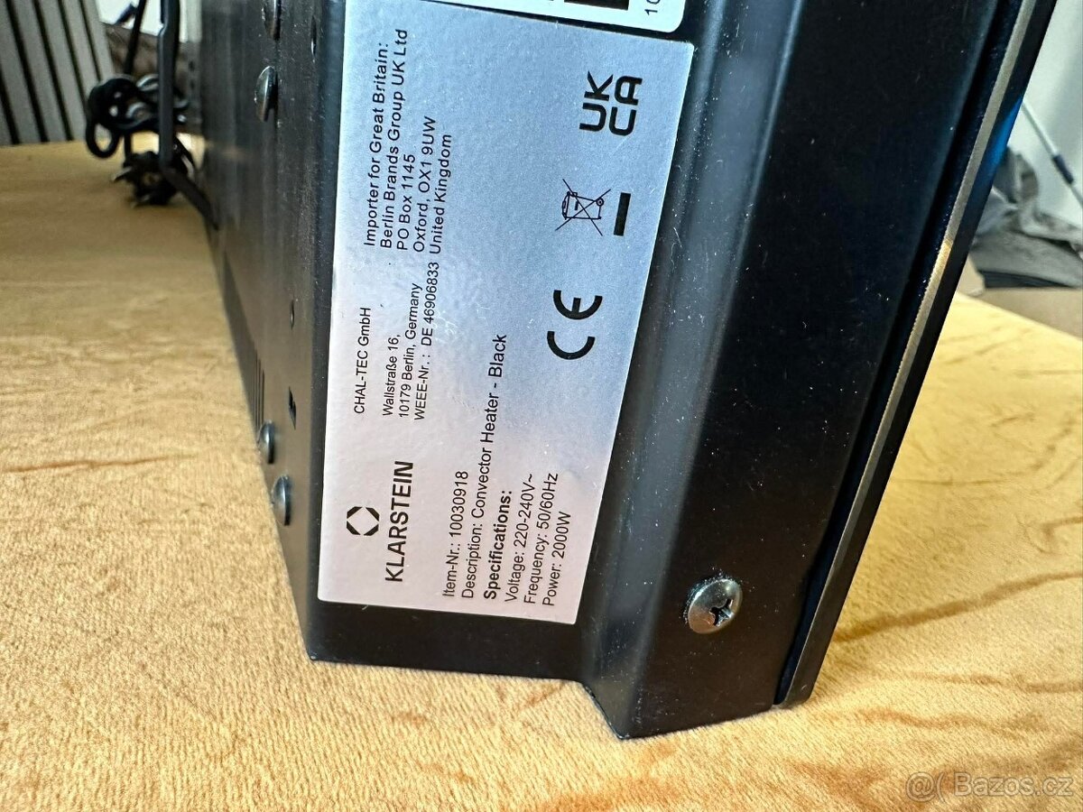 Skleněný konvektor Klarstein (330) - 2